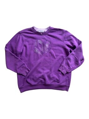 Northern Reflections Purple Crewneck Sweater Embroidered Graphic Vintage inspo